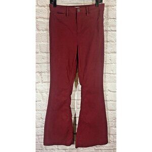 70s Flared Pants Bell Bottoms Women's Large YMI Hyperstretch High Rise Dark Red